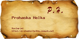 Prohaska Helka névjegykártya